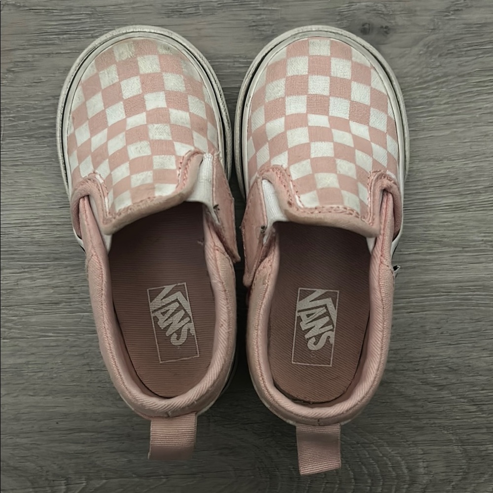 Vans Pink and White Checkered Sneakers